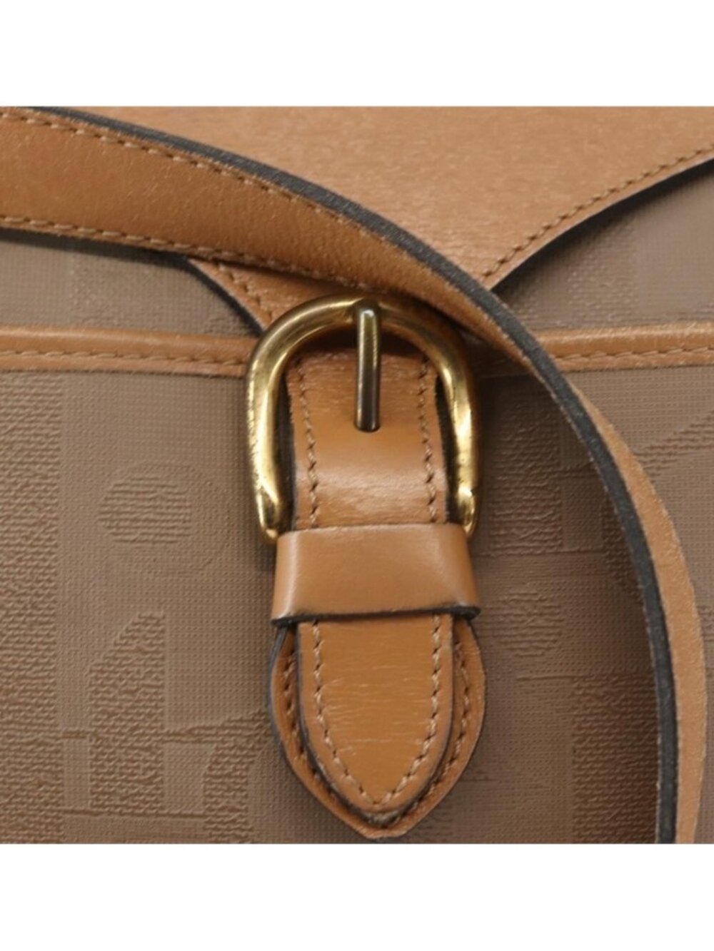 Authentic Christian Dior Trotter Canvas Shoulder Bag Beige Gold - Picture 2 of 16